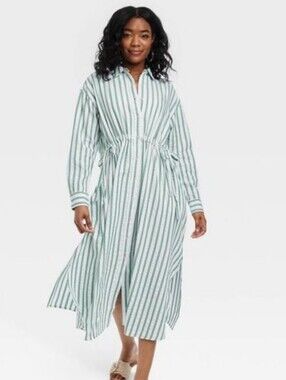 Universal Thread Long Sleeve Cinch Waist Maxi Shirtdress